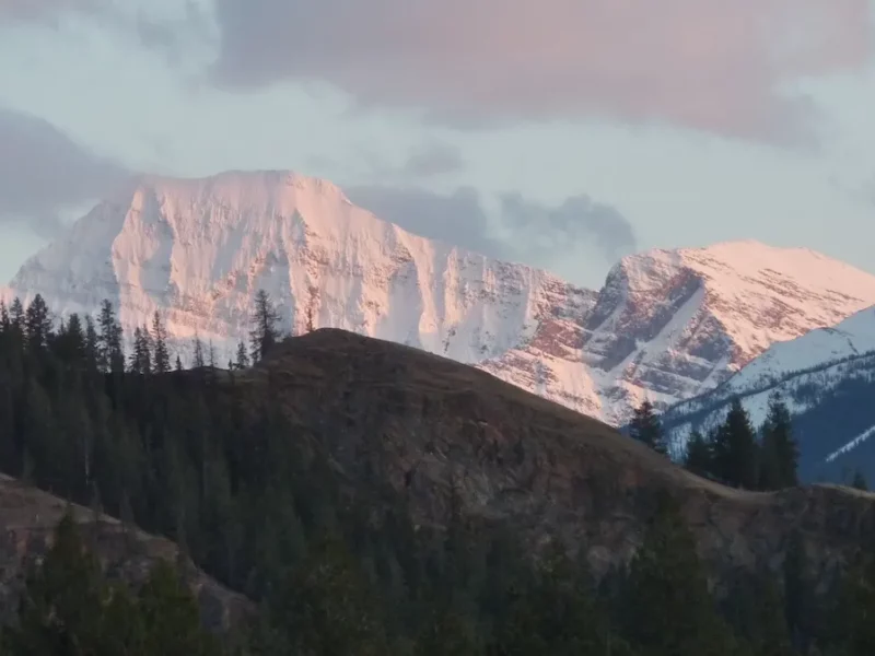 Mount Edith Cavell as seen from the grounds of the Jasper Park Lodge, one of the many breathtaking sights of Jasper National Park.