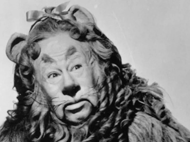 The Cowardly Lion from the 1939 film, The Wizard of Oz.