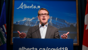 Then Alberta health minister Tyler Shandro in March 2020.