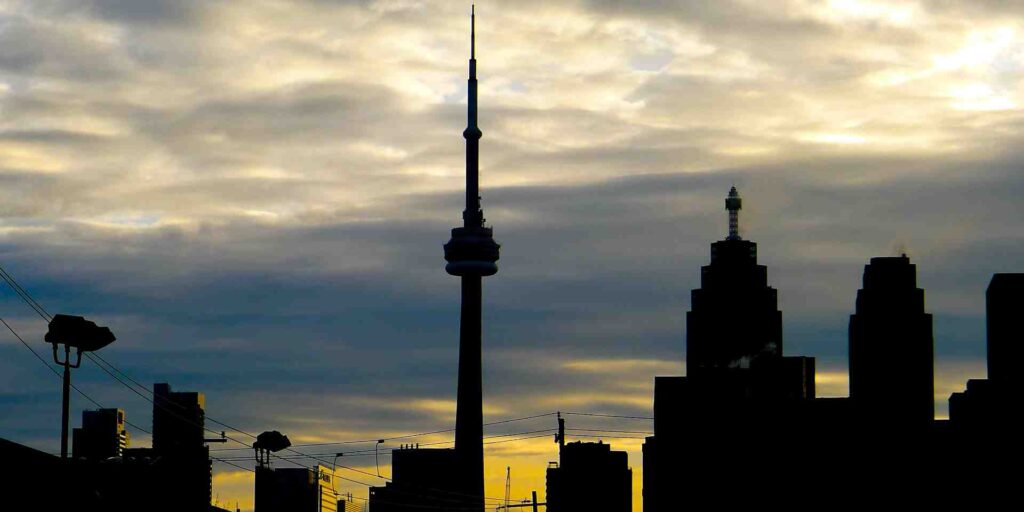 A silhouette of Toronto's skyline.