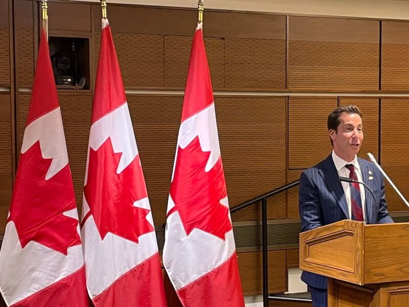 Anthony Housefather speaking at an event for the Israeli Ambassador.