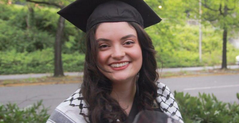 Aysenur Eygi in her graduation photo.