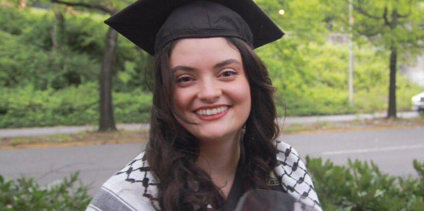 Aysenur Eygi in her graduation photo.