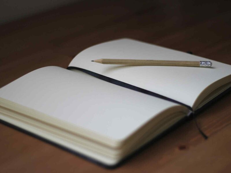 A journal and pencil.