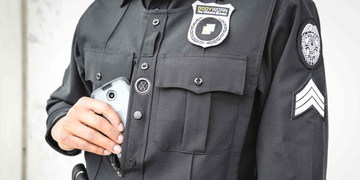 An example of a police body worn camera.