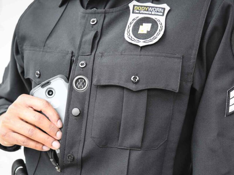 An example of a police body worn camera.