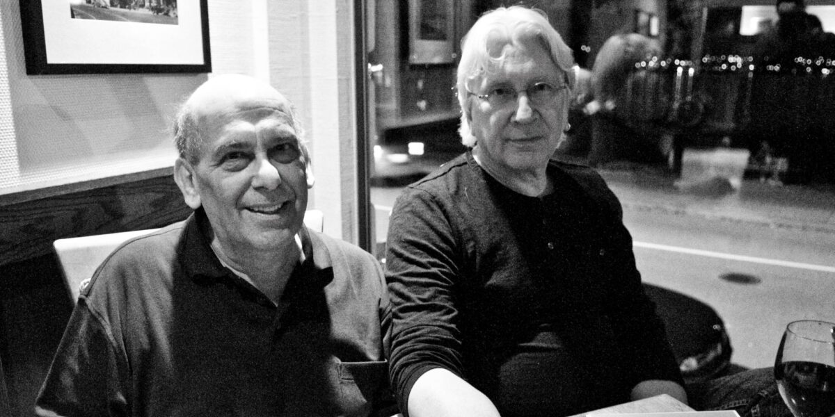 Stan Persky, left, and writing partner Brian Fawcett, co-founders of the Dooneyscafe website, at a book launch in 2010.