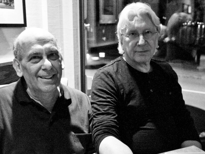 Stan Persky, left, and writing partner Brian Fawcett, co-founders of the Dooneyscafe website, at a book launch in 2010.