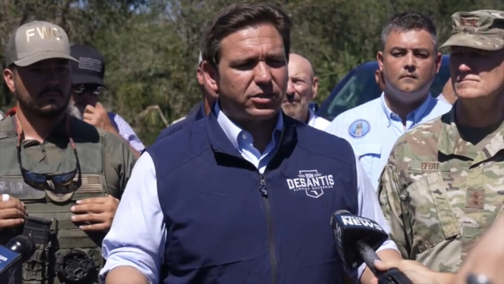 Florida Governor Ron Desantis' state has been hit by devastating hurricanes in recent months.