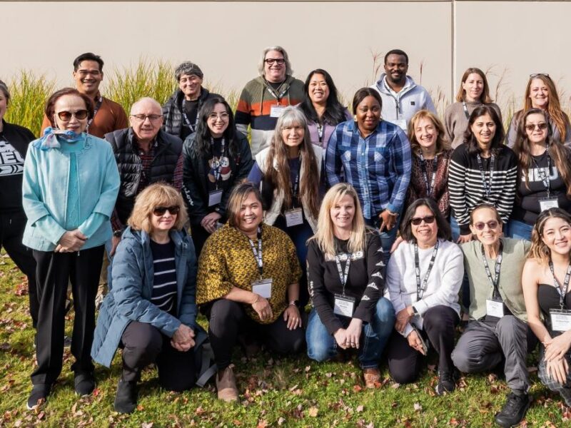 An image of community social service workers at their bargaining convention. These workers have elected a bargaining team and set a mandate.