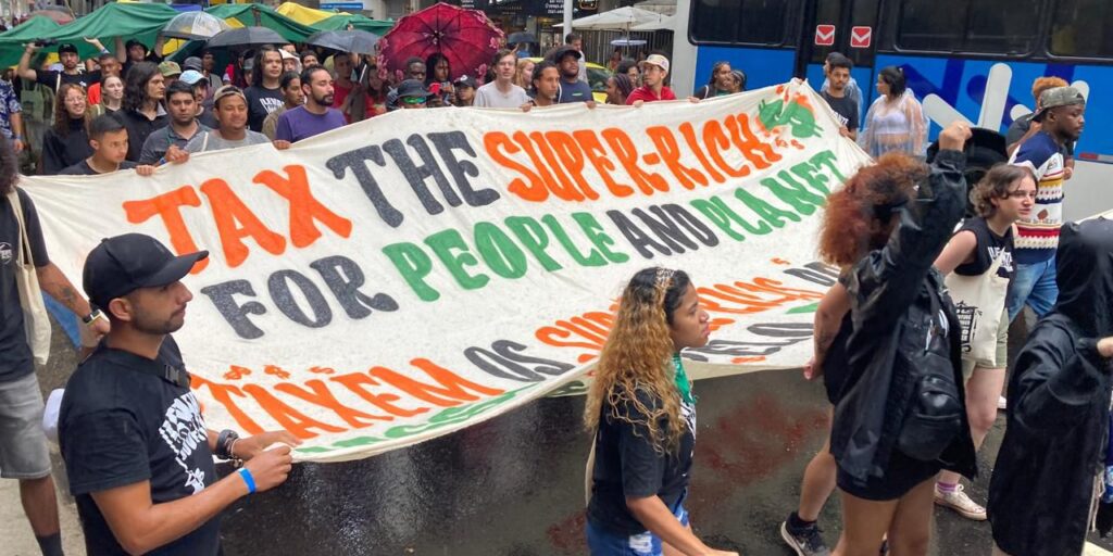 A demonstration during the G20 2024 summit in Brazil.