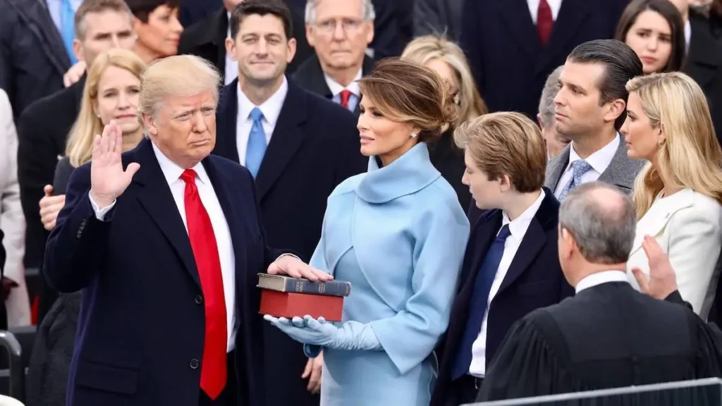 Donald Trump at his first inauguration in 2017.