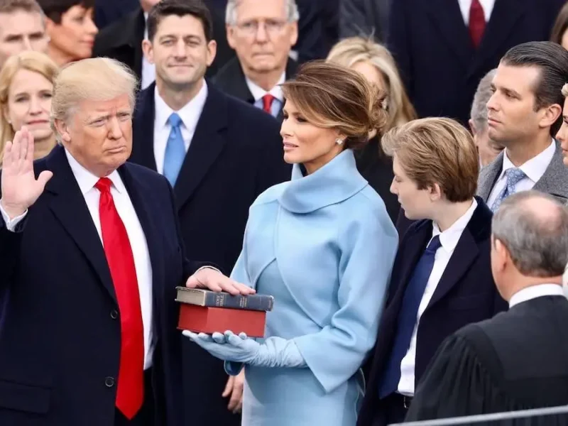 Donald Trump at his first inauguration in 2017.