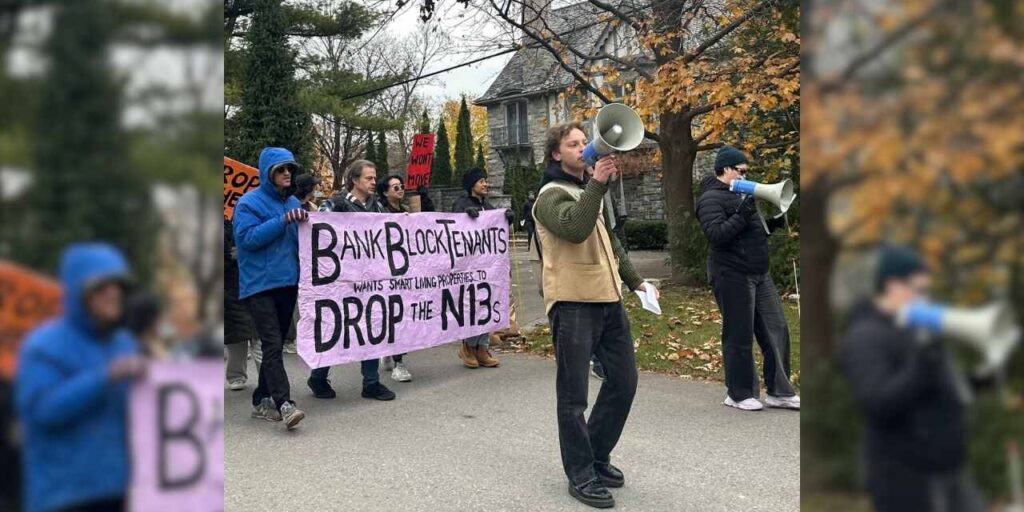 Tenants protesting in Rockliffe Park.