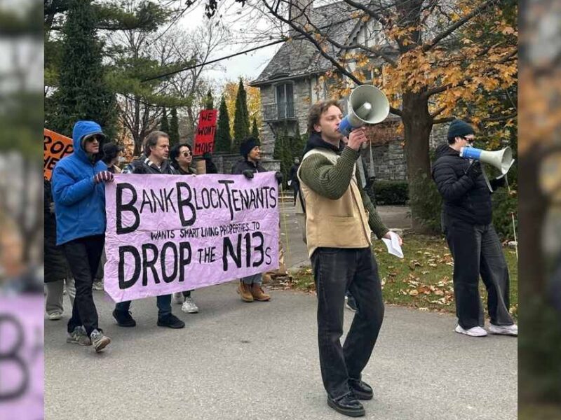 Tenants protesting in Rockliffe Park.