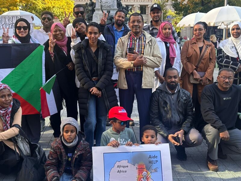 Members of the Sudanese community involved in a recent protest in downtown Montreal.