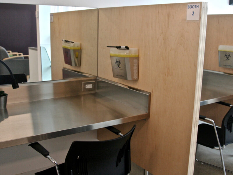 A safe consumption site at the Parkdale Queen West Community Health Centre.