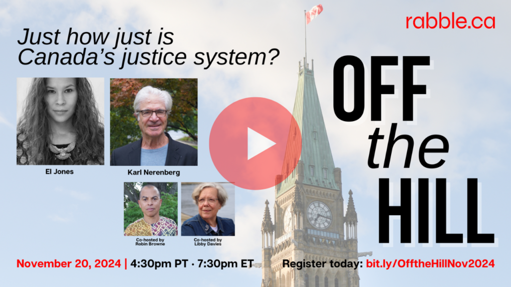 Promotional poster for Off the Hill: Just how just is our justice system?