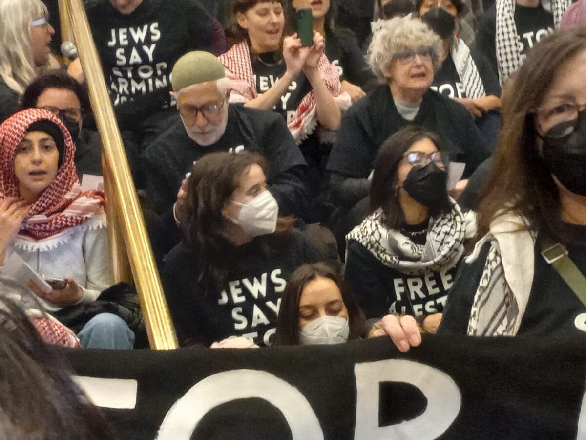 Demonstrators on Parliament Hill.