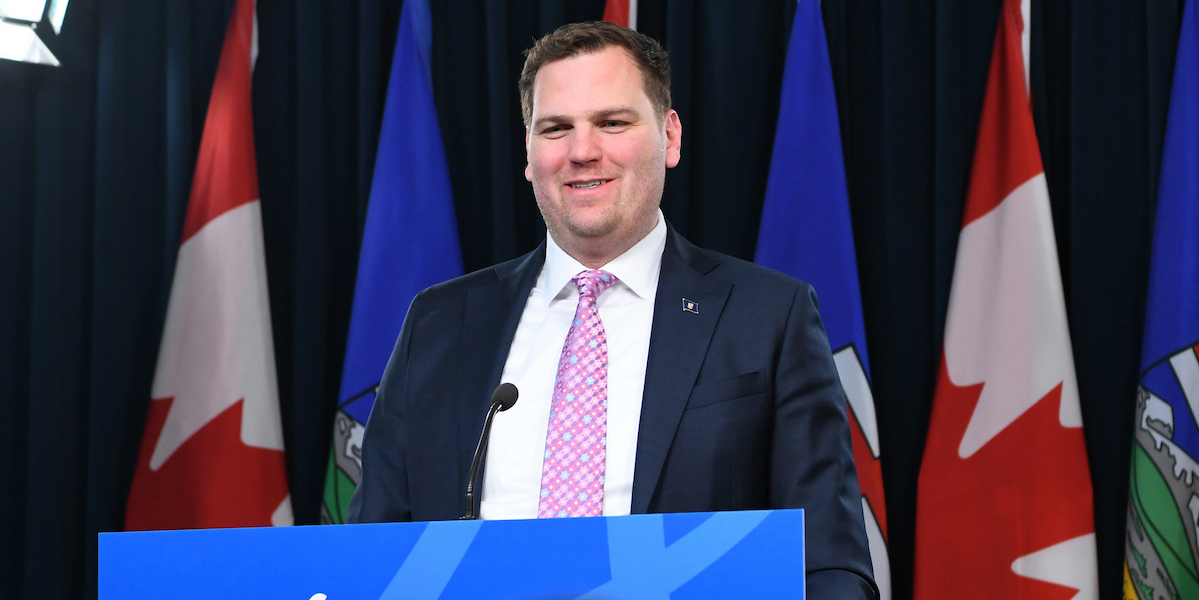 Alberta Government House Leader Joseph Schow during last week's press conference.