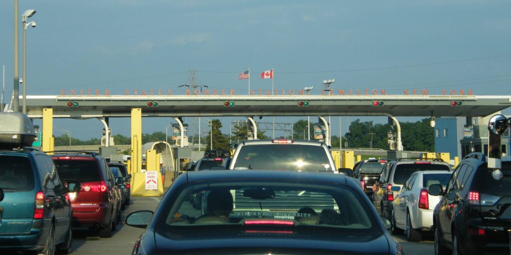 A US-Canada border checkpoint.