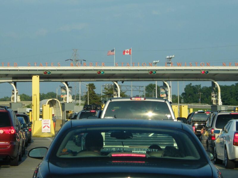 A US-Canada border checkpoint.