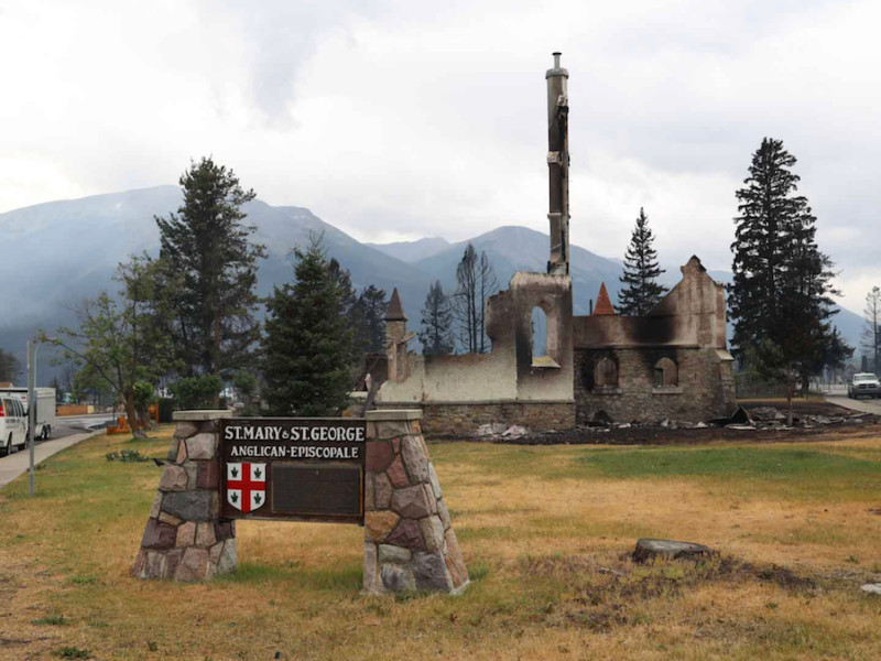 All that was left of Jasper’s beautiful little Anglican church after the fire.