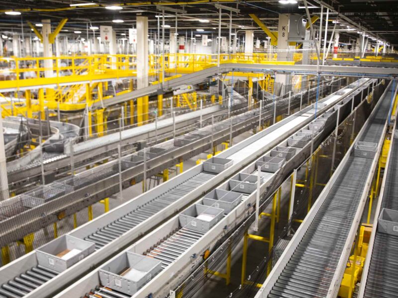 The inside of an Amazon "fulfillment centre."