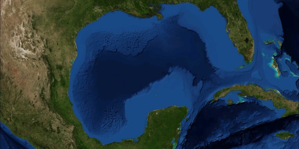 A visual rendering of the Gulf of Mexico.