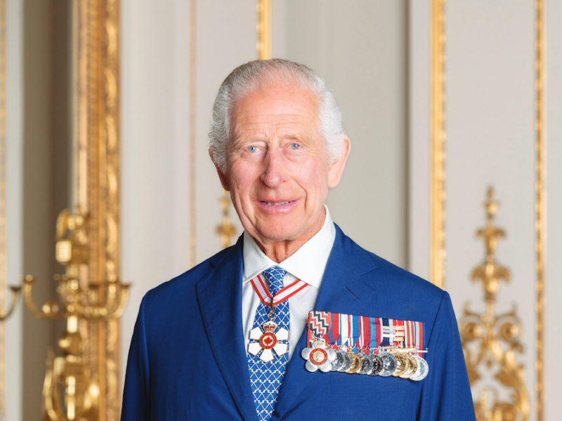 Charles III, King of Canada, as seen in his official Canadian portrait, and he’s got the gongs to prove it!