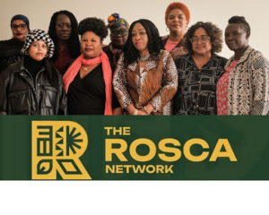 The Rosca Network founders: Back row, left to right: Laila Abdi, Andria Barrett, Floydeen Charles-Fridal, Juliet 'Kego Ume-Onyido. Front row, left to right: Idil Mohamed, Mabinty Bangura, Esther Enyolu, Caroline Shenaz Hossein and Agnes Mochama.