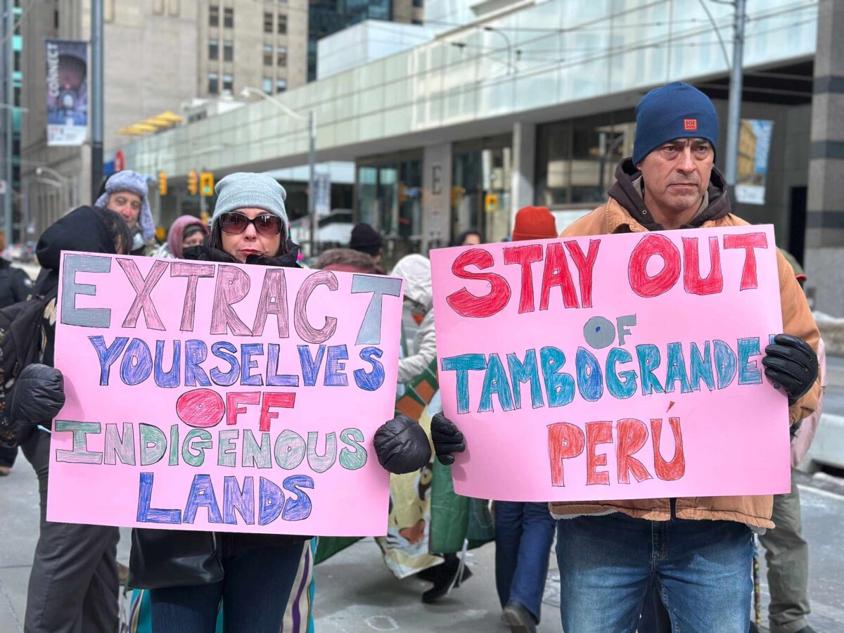 Activists denounce conflict minerals and green militarism at mining convention in Toronto