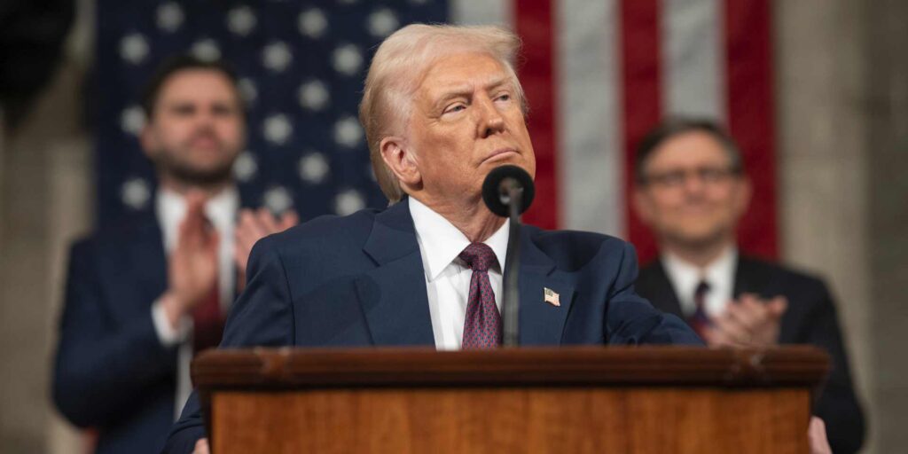 Donald Trump during his address to a joint session of Congress on March 4.