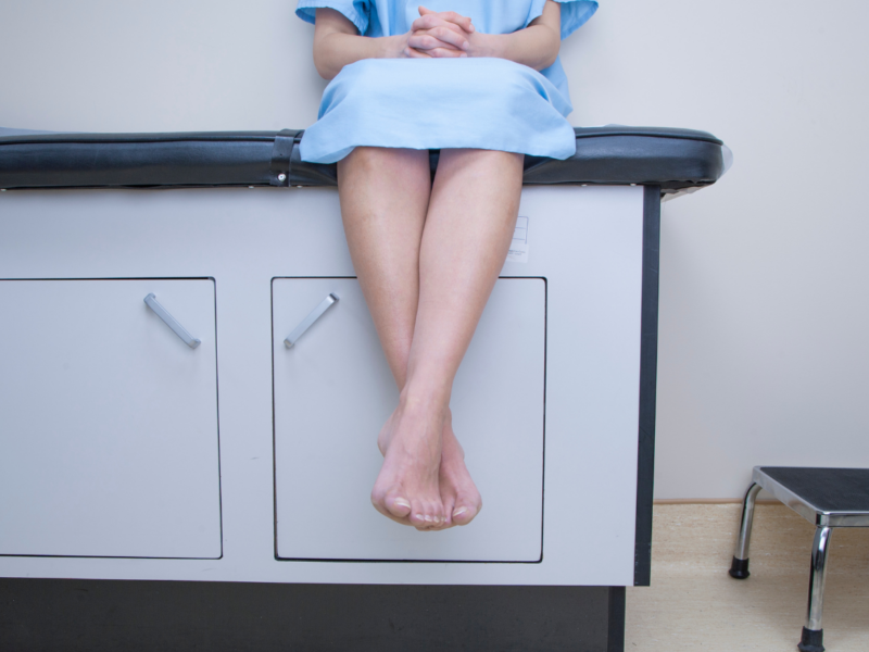 A patient waiting in a doctor's office.