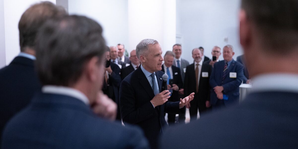 Mark Carney speaking last week to the Business Council of Canada.