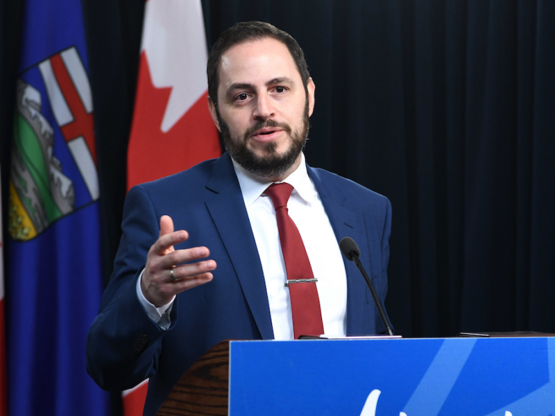 Alberta Education Minister Demetrios Nicolaides at a recent news conference.