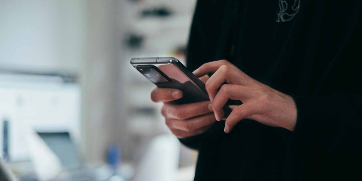 A person using a smartphone.