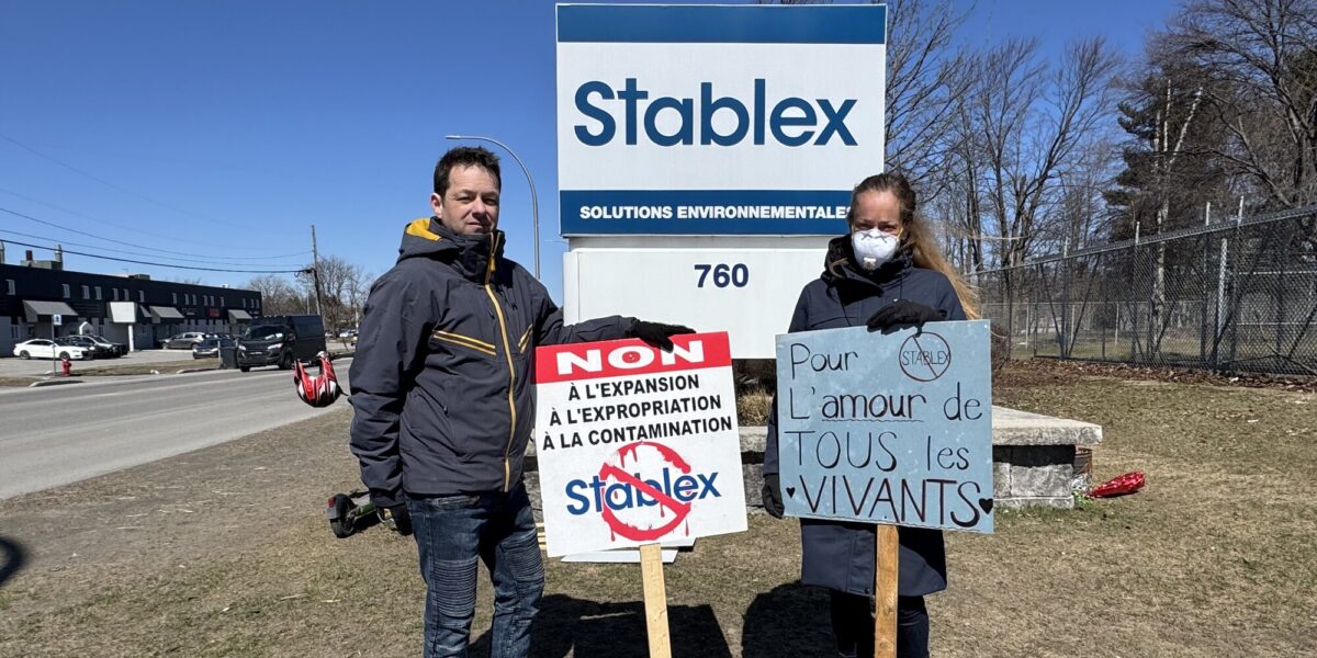 Danny Douquette and Audray Garneau protesting Stablex.