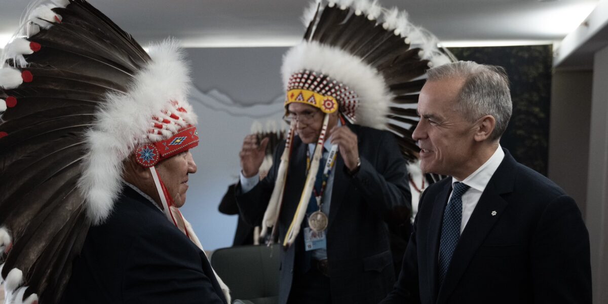 Mark Carney meeting with Treaty 7 Indigenous Chiefs near Kananaskis, AB prior to the 2025 G7 summit.