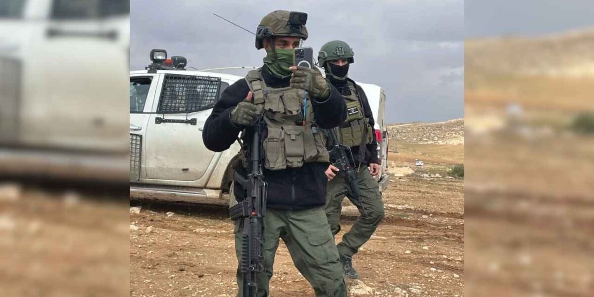 Israeli soldiers enter Palestinian land to harass villagers.