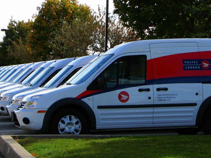 Canada Post vehicles.