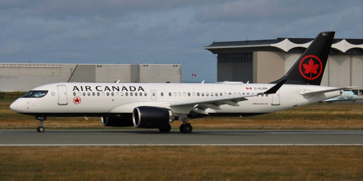 An Air Canada Airbus A220-300.