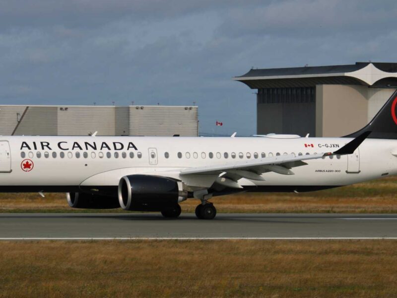 An Air Canada Airbus A220-300.