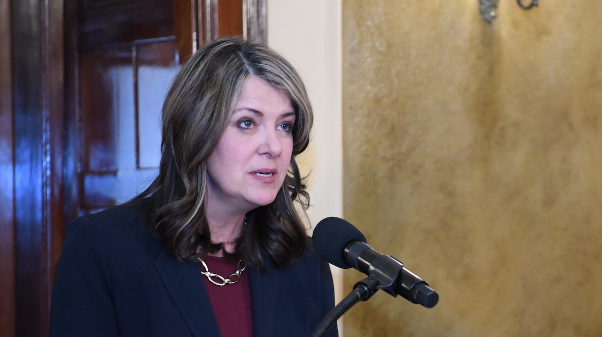 Danielle Smith, the principal author of Alberta’s dangerous experiment in vaccine rationing.