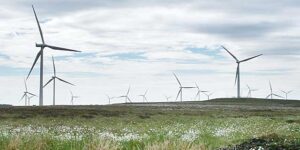 The Whitelees wind farm in the United Kingdom.