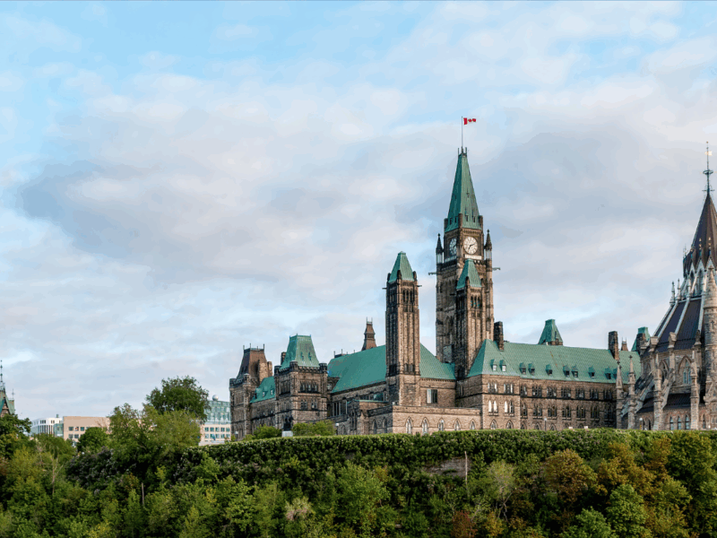 An image of Parliament Hill in Ottawa, Ontario.