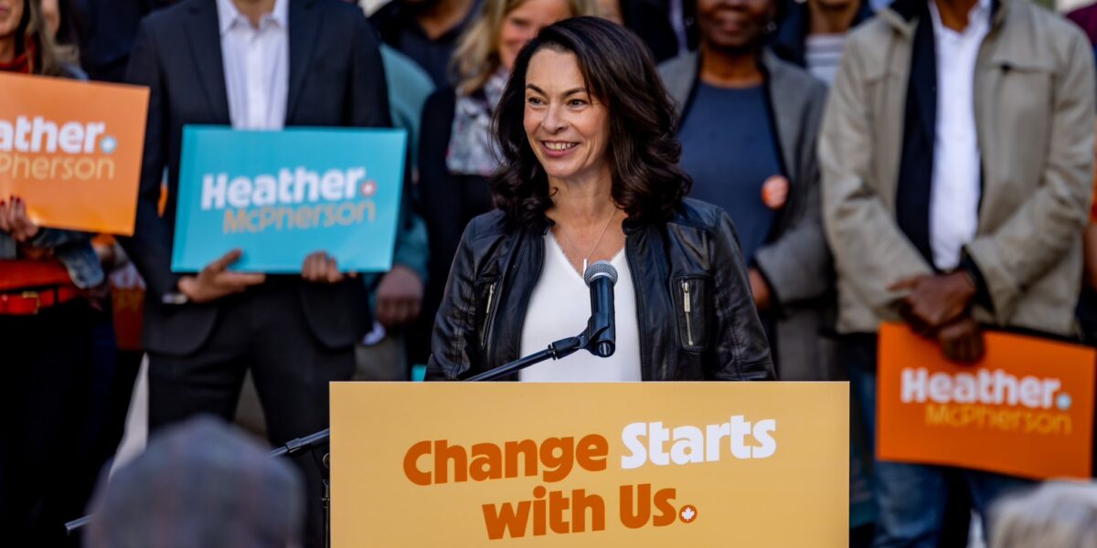 Heather McPherson announcing her entry into the 2026 NDP leadership campaign.