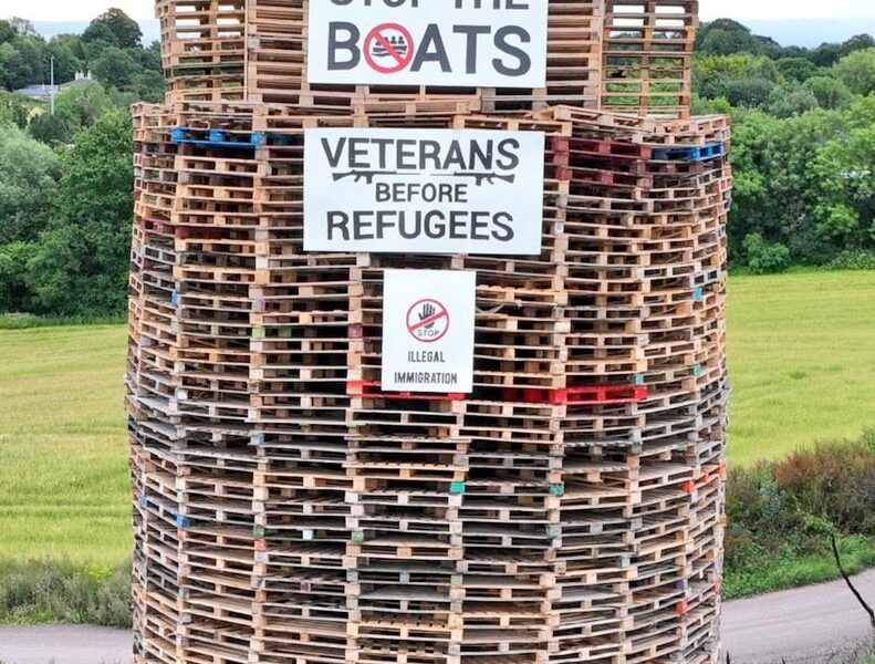 An anti-immigrant effigy created by the far-right in Ireland.