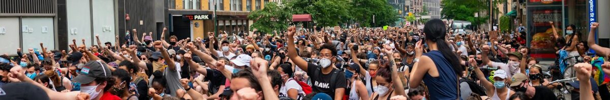 Youth rallying in the streets.