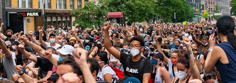 Youth rallying in the streets.